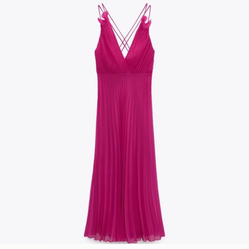 Zara Pleated Pink Dress Size S NWT